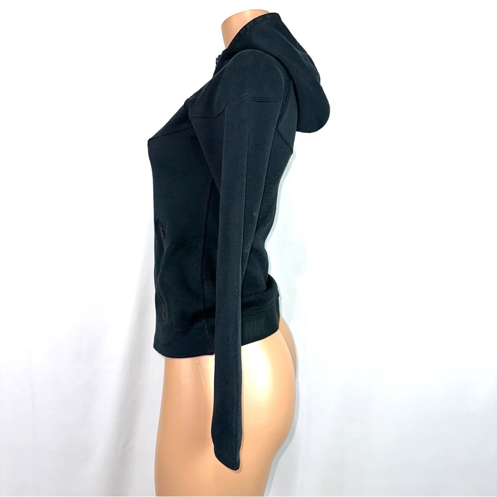Nike Womens XS Black Full Zip Fitted Style Hoodie Activewear Jacket Cotton Blend - Picture 4 of 13